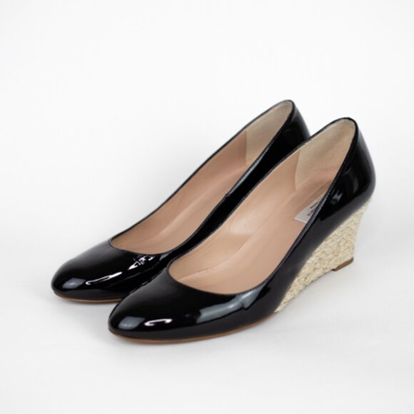 L.K. Bennett Shoes - L.K. Bennett Black Patent Leather Wedge Pumps Size 9 EUR 39